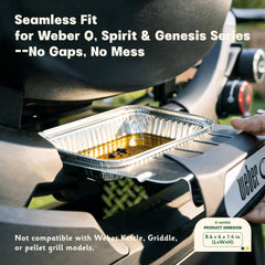 Boxential Grill Drip Pan with grease catchers, side view