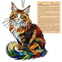 BOYESE Maine Coon Cat Ornament front view with cord and string