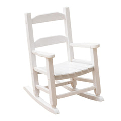 BplusZ Kids Wooden Rocking Chair front view, white finish