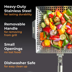 Braize Grill Basket with removable handle
