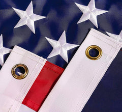 Brass grommets on the DANF FLAG American Flag for secure attachment