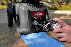 Briggs & Stratton Pump Saver label showing anti-freeze formula