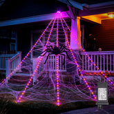 Brightown 255-LED Giant Spider Web Lights set with spider and web