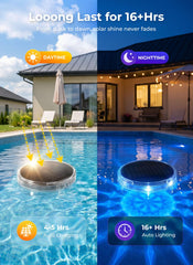 Brightown Floating Solar Pool Lights RGB colour display