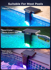 Brightown Solar Pool Light in use during night swim
