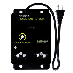 briidea Electric Fence Energizer front view with two terminals