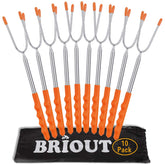 BRIOUT 45-inch marshmallow roasting stick with orange handle