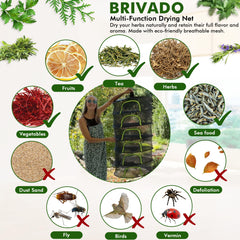 BRIVADO Herb Drying Rack in use with fresh herbs