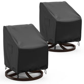 BROSYDA 2 Pack Swivel Patio Chair Covers Black front view