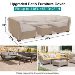 BROSYDA patio furniture cover side view showing dimensions
