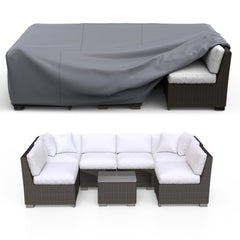 BROSYDA Waterproof Outdoor Patio Furniture Cover front view in grey