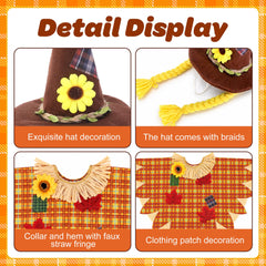 Brown hat from DECOHS Scarecrow Goose Outfit with sunflower and braids