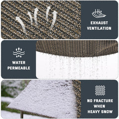 Brown Kesfitt shade cloth in a garden setting
