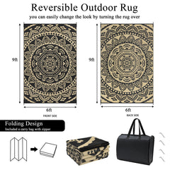 Bsmathom reversible outdoor rug showing both designs