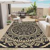 Bsmathom Waterproof Outdoor Rug 8'x10' reversible boho design