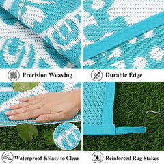 Bsmathom Waterproof Outdoor Rug showing reversible design