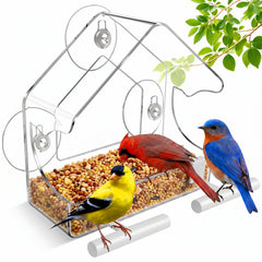BTFSZ Window Bird Feeder front view with suction cups