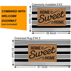 BUAGETUP Black and White Outdoor Rug in a porch setting