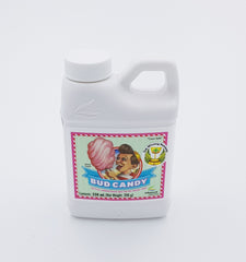 Bud Candy 250mL bottle with cap on a wooden surface