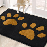 Buganda Dog Door Mat 30x20 black and yellow front view