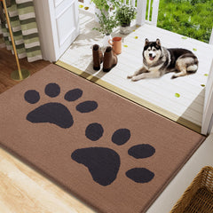 Buganda Dog Door Mat 48x30 camel and black design front view