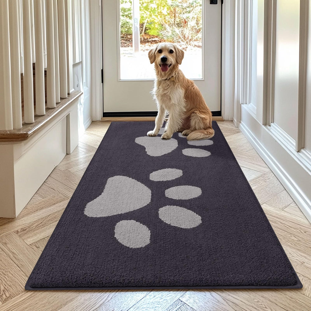 Buganda Dog Door Mat 70x24 dark grey front view