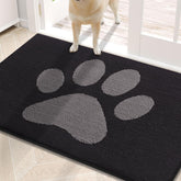 Buganda Dog Door Mat front view black and grey