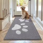 Buganda Dog Door Mat light grey front view measuring 70x24 inches