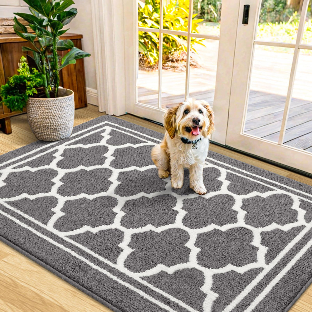 Buganda Indoor Door Mat 40x32 Grey front view