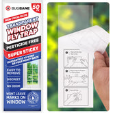 BugBane Window Fly Traps pack with 50 sticky strips