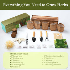 Burlap bags included in ROOTCRAFT herb garden kit