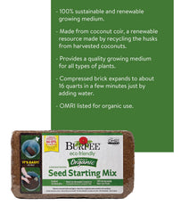 Burpee Organic Coconut Coir Seed Starting Mix expanded to 8 quarts