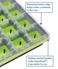 Burpee SuperSeed tray with seedlings growing in 16 cells