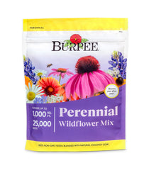 Burpee Wildflower Seeds Mix bag showing floral variety