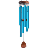 Bursvik 37-inch aluminum wind chimes in blue, front view