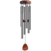 Bursvik 37-inch aluminum wind chimes in silver grey, front view