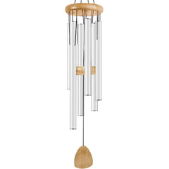 Bursvik 37-inch aluminum wind chimes in white, front view