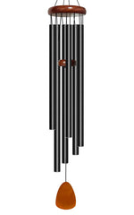 Bursvik 50-inch black aluminum wind chimes front view
