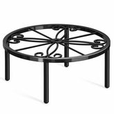 bussdis 10.24IN Short Plant Stand front view with flower pattern