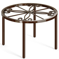 bussdis Heavy Duty Metal Plant Stand front view with flower design