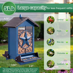 Buteafly Squirrel Proof Bird Feeder filled with sunflower seeds