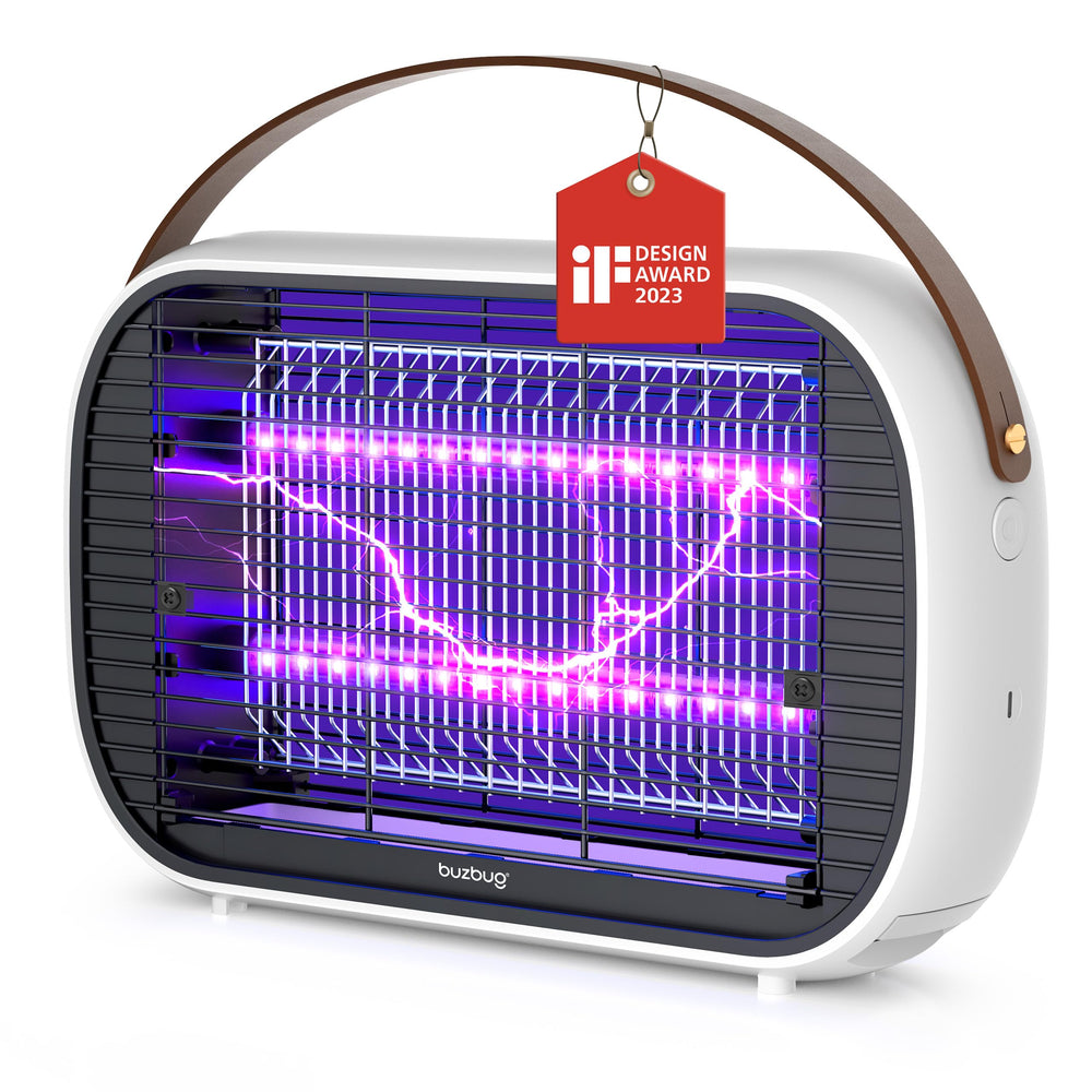 Buzbug LED Rechargeable Bug Zapper front view with dual-color LED beads