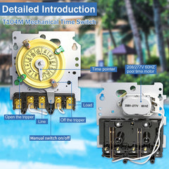 Bxmgr T104M Pool Timer side view showing connections