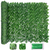 Bybeton Artificial Ivy Privacy Fence Screen front view, green ivy leaves