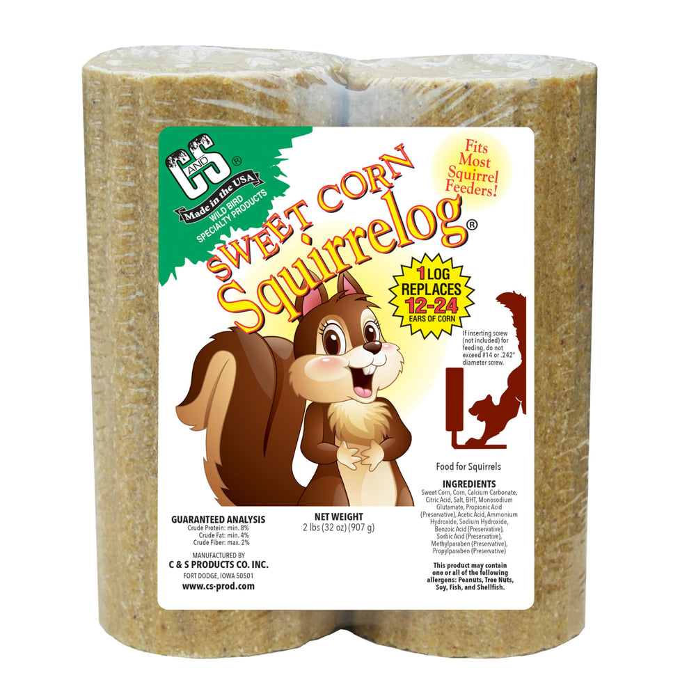 C&S Sweet Corn Squirrelog 2-Pack refill front view with yellow logs