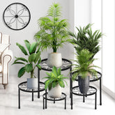 CADANI 5 Pack Metal Plant Stands, black, front view