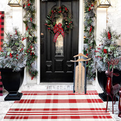 CAINANEL Christmas Door Mat in outdoor setting