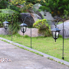 CALIDAKA Shepherd's Hook with hanging lanterns in garden