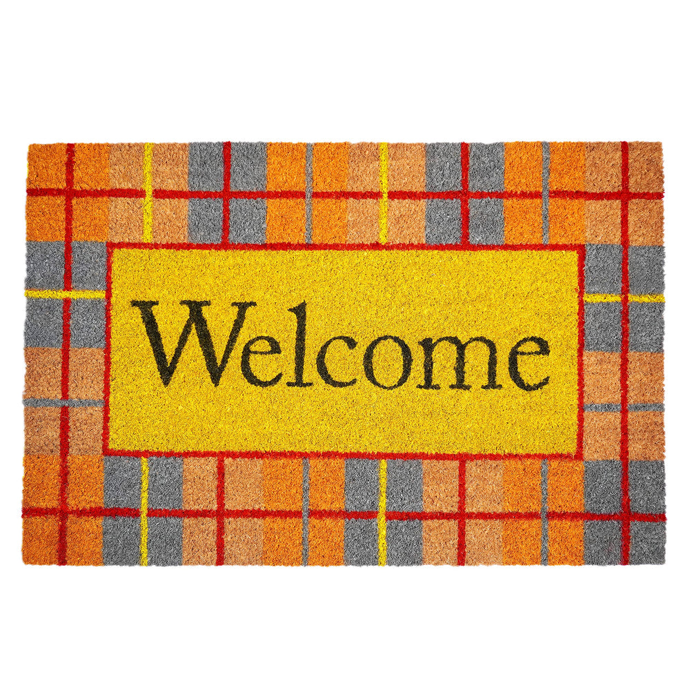 Calloway Mills Fall Plaid Doormat front view