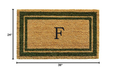 Calloway Mills Monogram Doormat Letter F side view with border detail